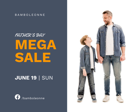 Mega Sale on Father's Day Facebook Design Template