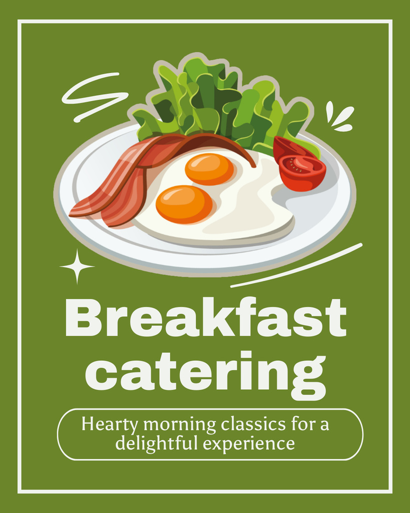 Catering Offer for Healthy Classic Breakfasts Instagram Post Vertical Modelo de Design