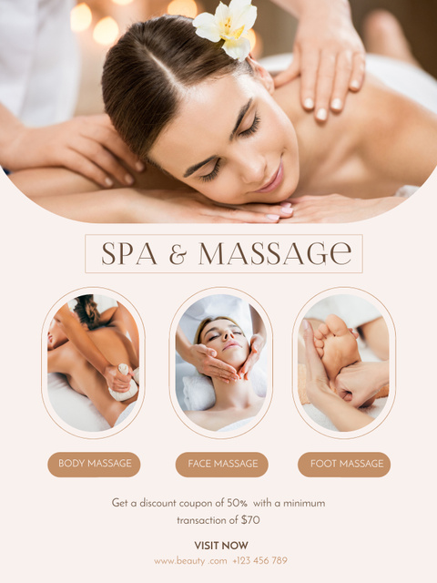 Massage Therapy Special Offer Poster US – шаблон для дизайну