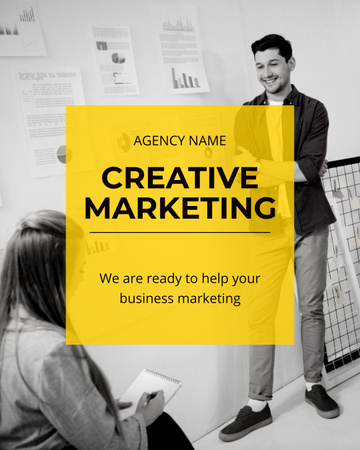 Template di design Offerta di servizi di agenzia di marketing digitale creativo Instagram Post Vertical