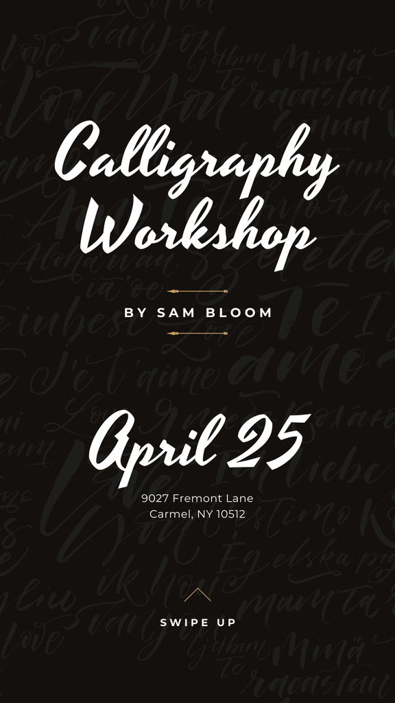 Platilla de diseño Caligraphy Workshop Annoucement Instagram Story