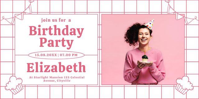 Plantilla de diseño de My Birthday Party Invitation Twitter 