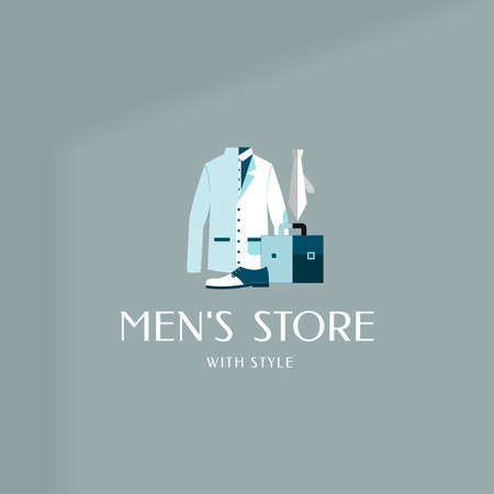 Men Fashion Clothes Sale Ad Logo 1080x1080pxデザインテンプレート