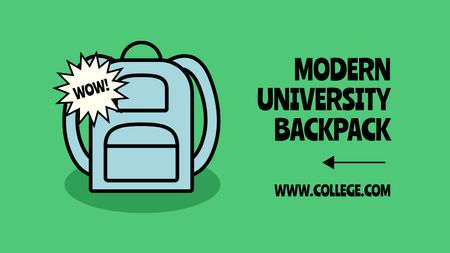 Modern University Backpack Label 3.5x2in tervezősablon