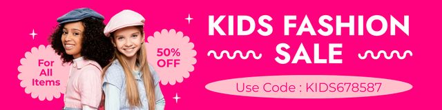 Plantilla de diseño de Kids Fashion Collection for Sale Twitter 