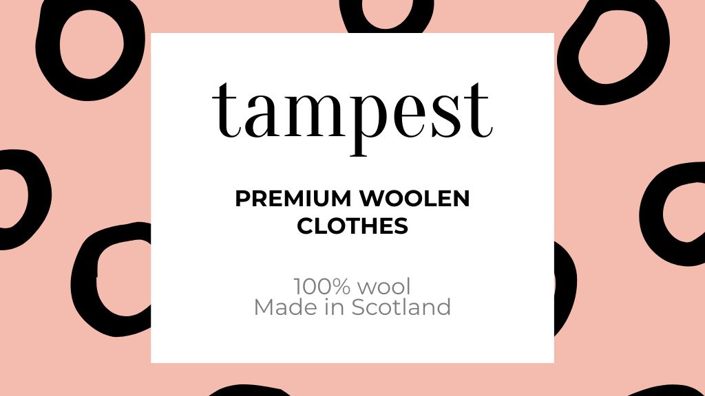 Woolen Clothes Offer with Abstract Pattern Label 3.5x2in Šablona návrhu