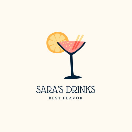 Advertisement for Cocktails and Drinks Logo Design Template