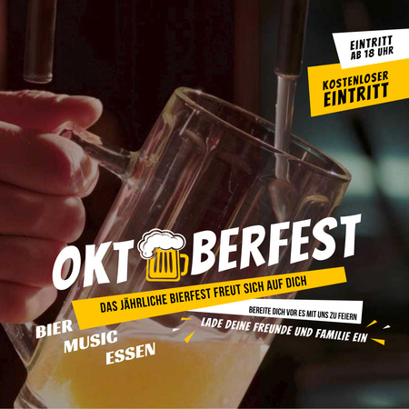 Oktoberfest Offer Pouring Beer in Glass Mug Animated Post Design Template