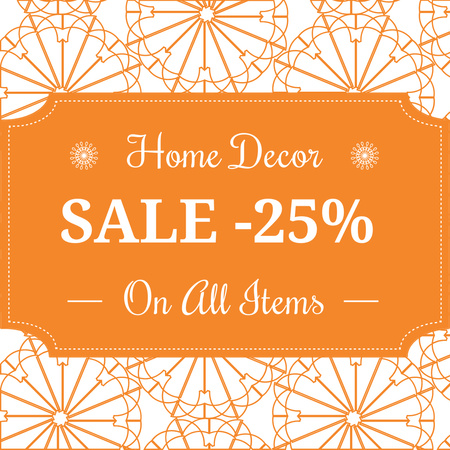 Home decor sale ad with floral texture Instagram ADデザインテンプレート