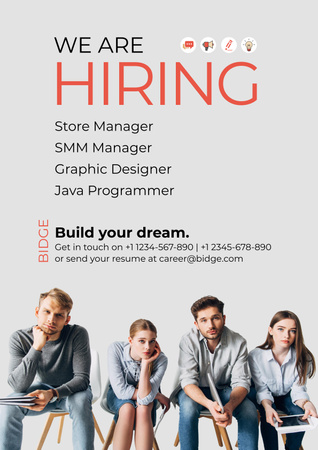 Designvorlage Poster hiring IT specialist für Poster