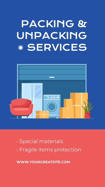 Plantilla de diseño de Reliable Packing And Unpacking Service For All Items Instagram Video Story 