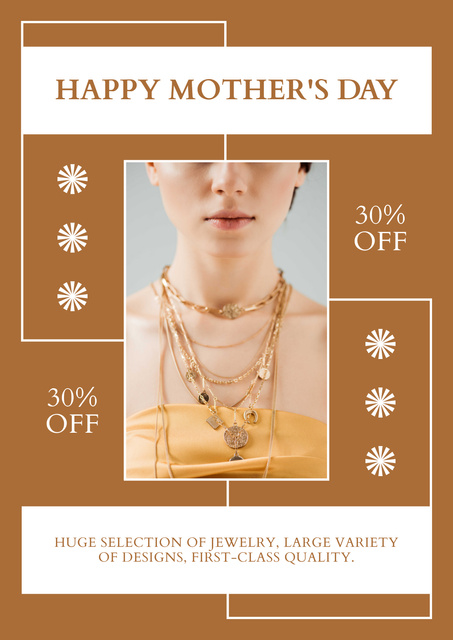 Designvorlage Mother's Day Offer of Jewelry für Poster
