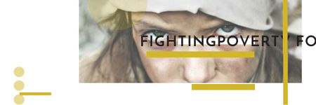 Designvorlage Citation about Fighting poverty for a brighter future für Email header