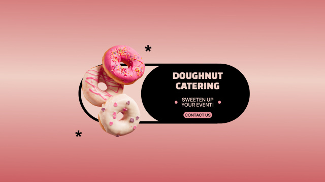 Ontwerpsjabloon van Youtube van Doughnut Catering Special Offer in Pink