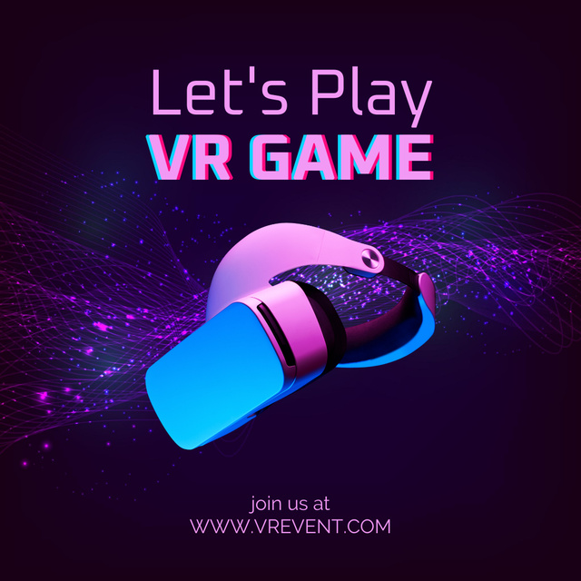 Ontwerpsjabloon van Instagram van Virtual Reality Game Play
