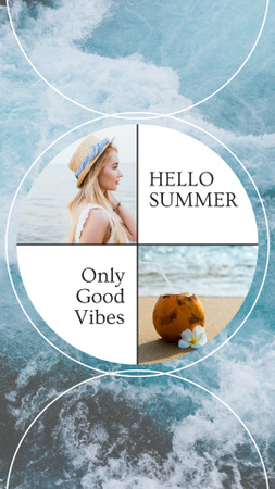 Summer Inspiration with Woman by the Sea Instagram Story Design Template