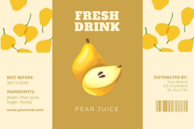 Designvorlage Fresh Pears Juice für Label