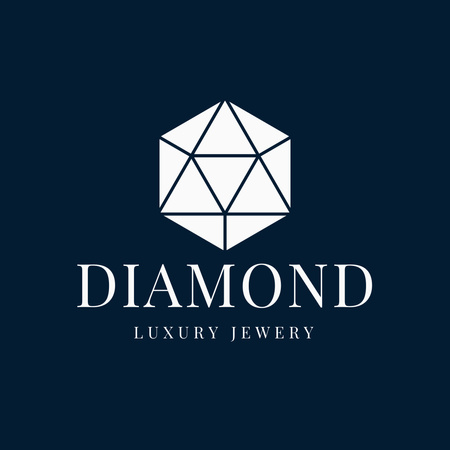 Luxury Jewelry Ad with Diamond Logo Design Template