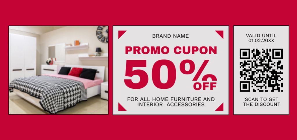 Template di design Home Furniture and Accessories Vivid Sale Coupon Din Large