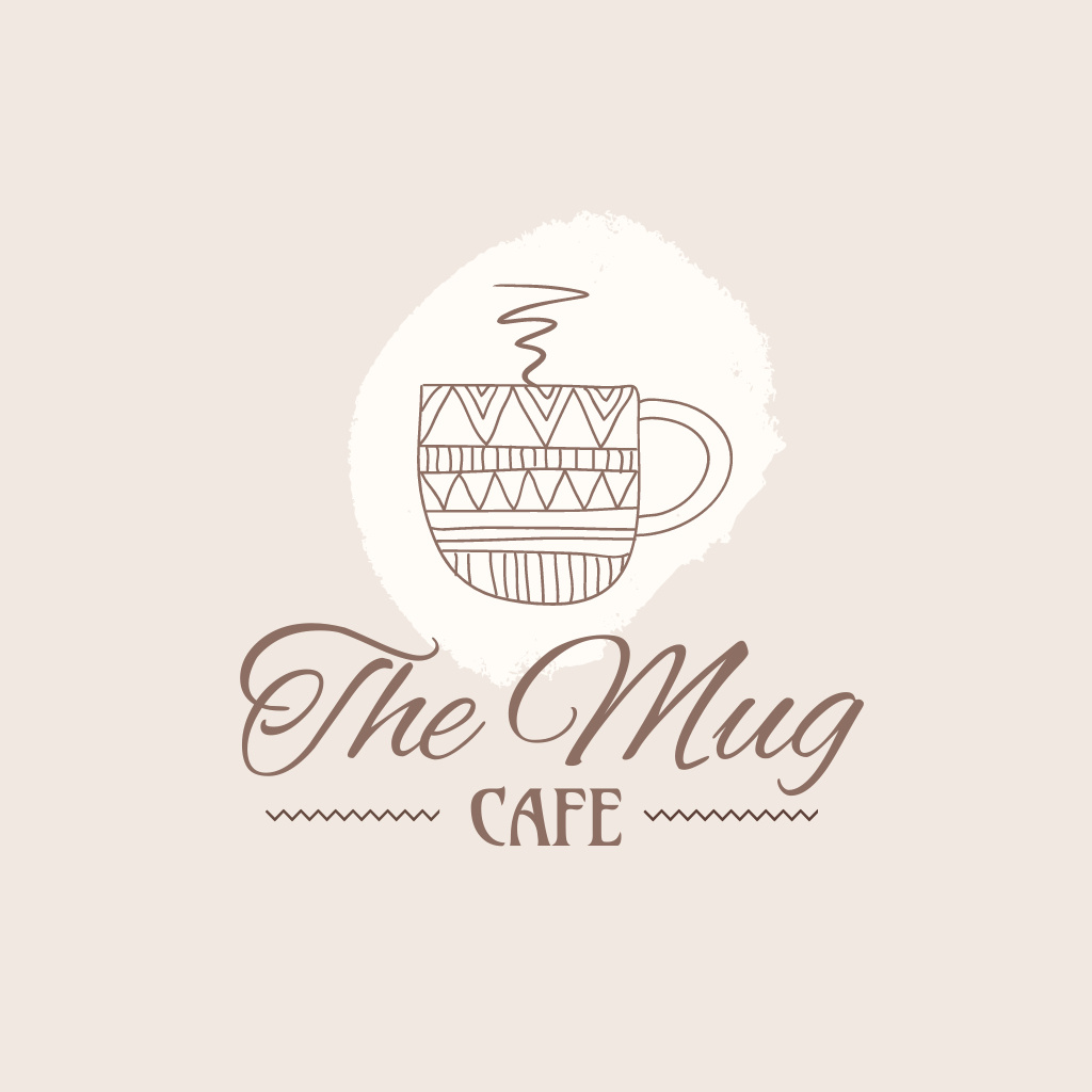 Coffee Shop Emblem with Mug Logoデザインテンプレート