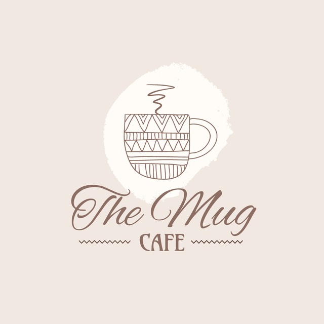 Coffee Shop Emblem with Mug Logo Πρότυπο σχεδίασης