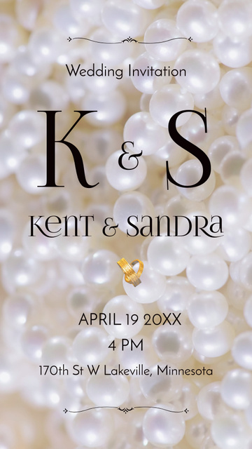 Wedding Ceremony Announcement With Pearls TikTok Video Design Template