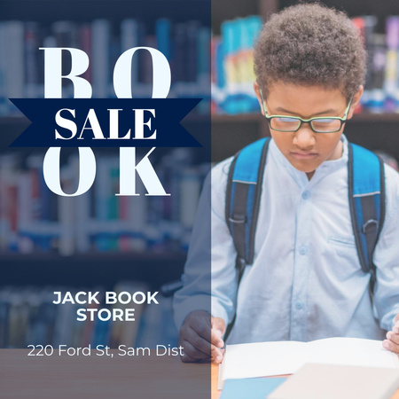Ontwerpsjabloon van Instagram van boeken verkoop aankondiging met pupil