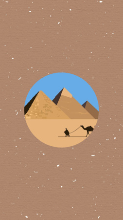 Plantilla de diseño de ilustración de las pirámides egipcias Instagram Highlight Cover 