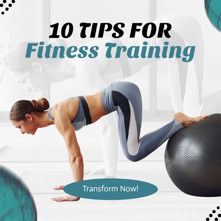 Platilla de diseño Essential Set Of Tips For Fitness Trainings With Equipment Animated Post