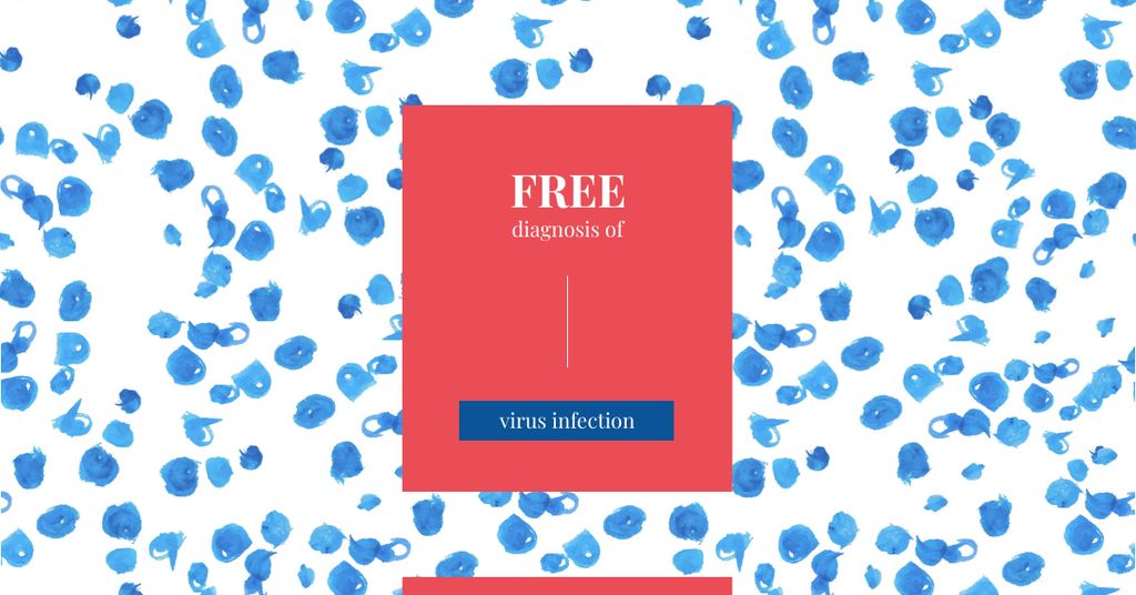 Ontwerpsjabloon van Facebook AD van Free Diagnostic Ad with blue paint blots