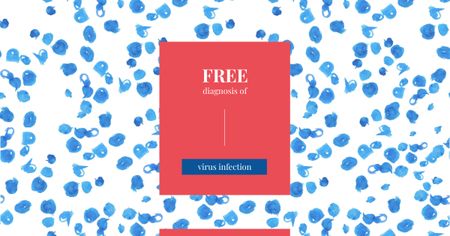Free Diagnostic Ad with blue paint blots Facebook AD Design Template