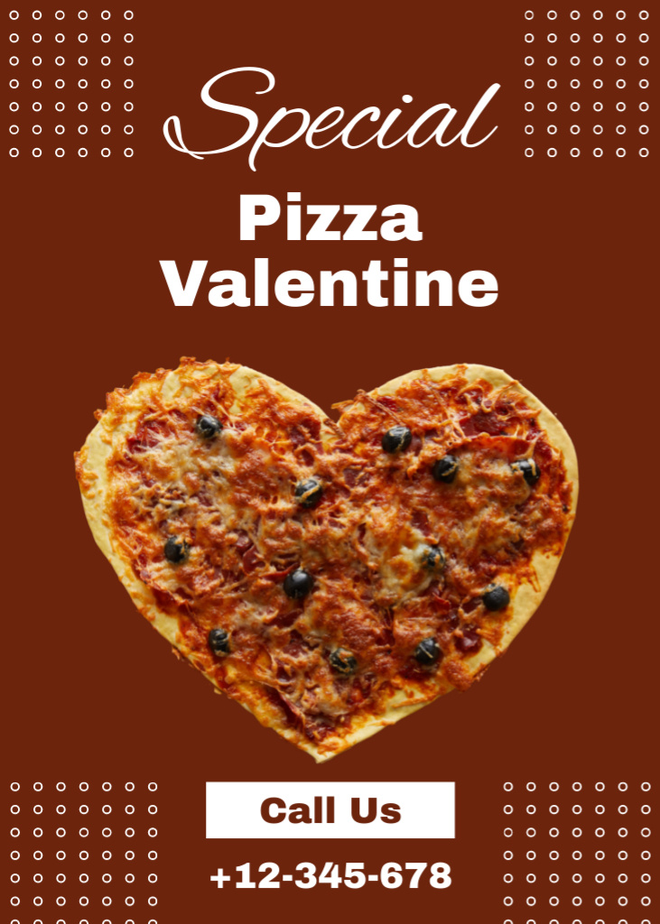 Valentine's Day Special Pizza Offer Flayerデザインテンプレート