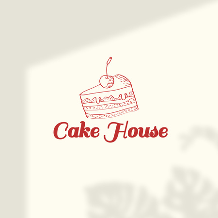 Minimalist Cake House Ad Logo Design Template