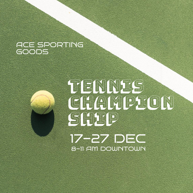 Tennis Championship Announcement Instagram Modelo de Design
