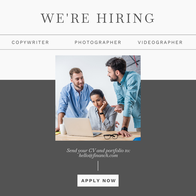 Young Colleagues in Office Hiring Personnel Instagramデザインテンプレート