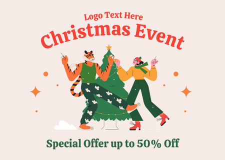 Platilla de diseño Christmas Event Illustrated Card