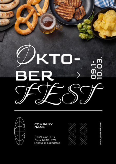 Delicious Snacks For Oktoberfest Celebration Offer A4 Design Template