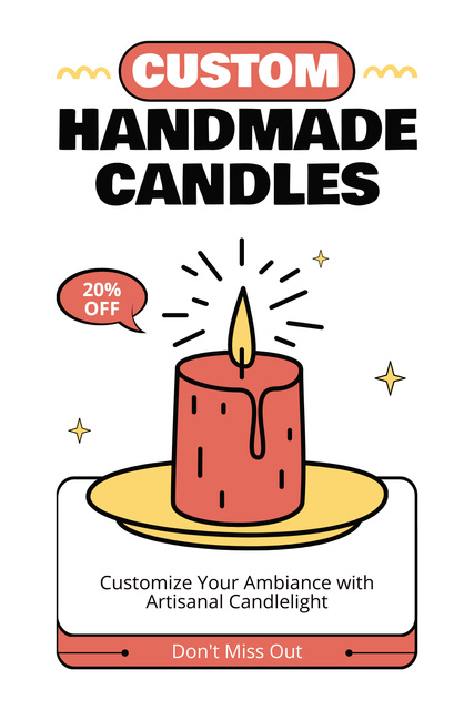 Designvorlage Sale of Custom Collection of Handmade Candles für Pinterest