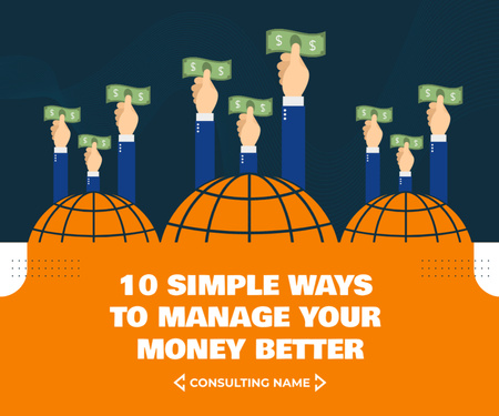 Money Management Tips Medium Rectangle Design Template