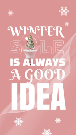 Winter Inspiration with Cute Snowflakes Instagram Story Πρότυπο σχεδίασης