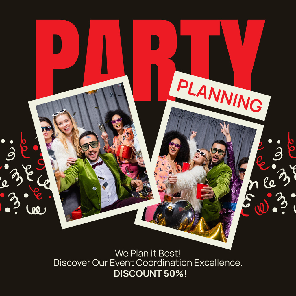 Best Party Planning Services Instagram ADデザインテンプレート