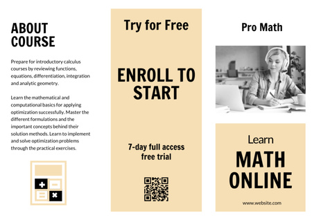 Platilla de diseño Offering Online Courses in Math Brochure