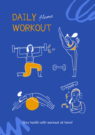 Daly home workout Poster Design Template