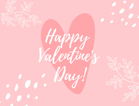 Cute Valentine's Day Greeting Card in Pink Postcard 4.2x5.5in tervezősablon