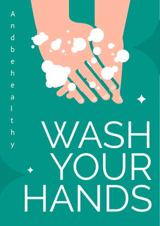 Plantilla de diseño de Hand Washing Awareness Poster A3 