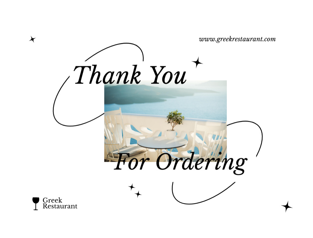 Gratitude from Greek Restaurant Postcard 4.2x5.5in Πρότυπο σχεδίασης