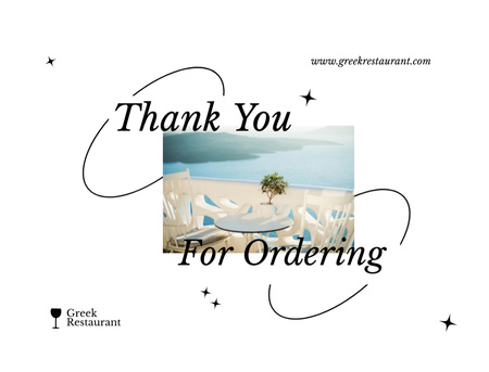Plantilla de diseño de Agradecimiento del restaurante griego Postcard 4.2x5.5in 