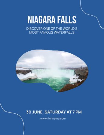Travel to Niagara Waterfalls Invitation 13.9x10.7cm Design Template