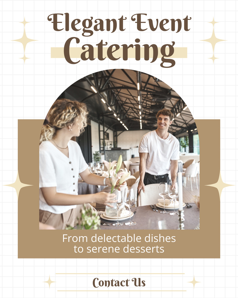 Template di design Catering Services for Elegant Events and Celebrations Instagram Post Vertical