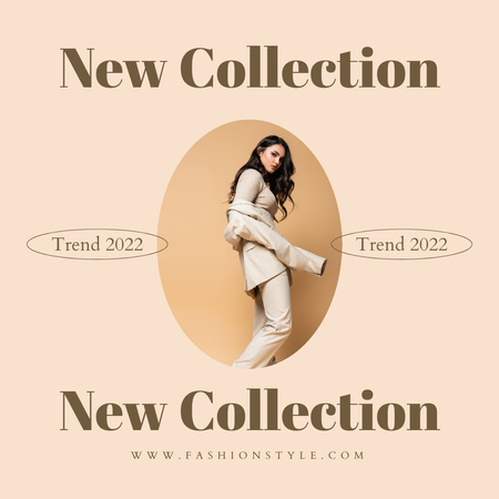Fashion Ad with Girl in Elegant Outfit Instagram Design Template